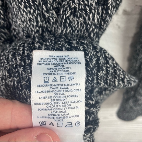 Lands' End Drifter Sweater Black Heather Cable Knit Crewneck Pullover XS - Picture 14 of 16